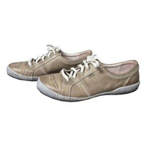 38 Joseph Seibel Caspian Taupe Leather Sneakers